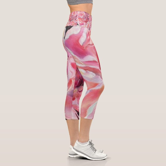 Alaskan Peonies Capri Pants Leggings (Rechts)