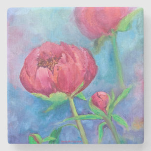 Alaskan Peonies Marble Untersetzer