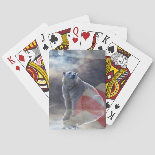Alaskan Polar Bear American Flag Spielkarten (Rückseite)