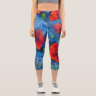Alaskan Poppies Capri Leggings