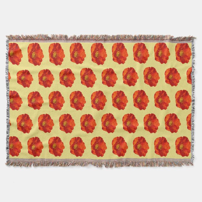 Alaskan Red Poppy Colorful Blume Decke (Vorderseite)