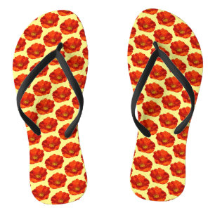 Alaskan Red Poppy Colorful Blume Flip Flops