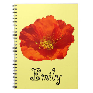 Alaskan Red Poppy Colorful Blume Notizblock