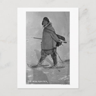 Alaskan Siegel Hunter mit Schneeschuhen Fotografie Postkarte