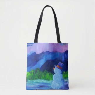 Alaskan Snowmen Canvas Tote