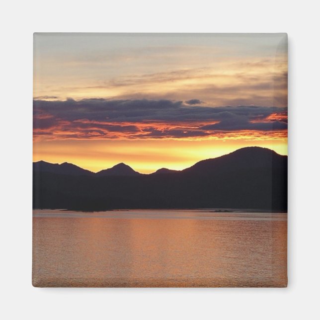 Alaskan Sunset I Beautiful Alaska Fotografie Magnet (Vorne)