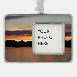 Alaskan Sunset I Beautiful Alaska Fotografie Rahmen-Ornament Silber