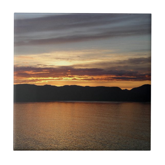 Alaskan Sunset II Schöne Alaska Fotografie Fliese (Vorderseite)
