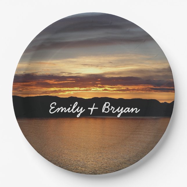 Alaskan Sunset II Schöne Alaska Fotografie Pappteller (Vorderseite)