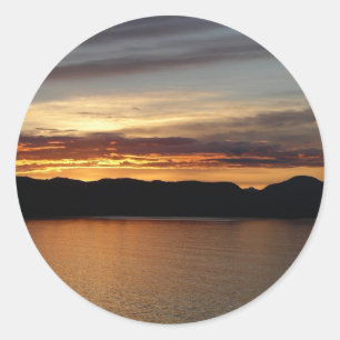 Alaskan Sunset II Schöne Alaska Fotografie Runder Aufkleber