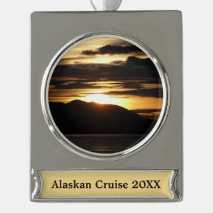 Alaskan Sunset III Schöne Alaska Fotografie Banner-Ornament Silber