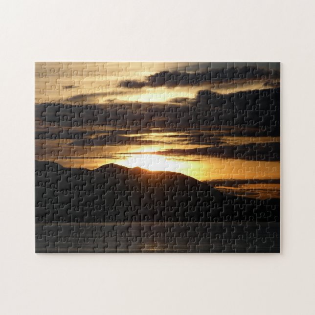Alaskan Sunset III Schöne Alaska Fotografie Puzzle (Horizontal)