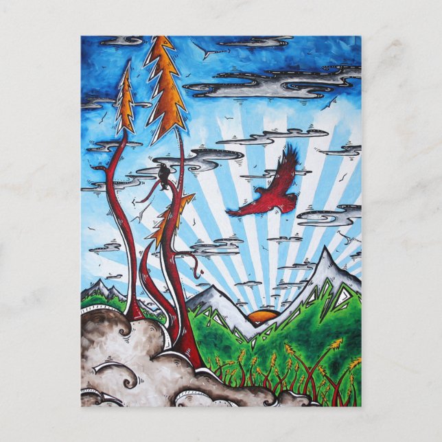 Alaskan Travel Art Postcard, Besuch Alaska! Postkarte (Vorderseite)