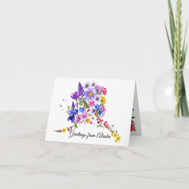 Alaskan Wildblumen Grußkarte Dankeskarte (Vorderseite)