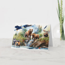 Alaskan Wildlife Collage Karte