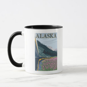 AlaskaRailroad und Fireweed-Vintage Reise Tasse
