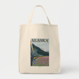AlaskaRailroad und Fireweed-Vintage Reise Tragetasche
