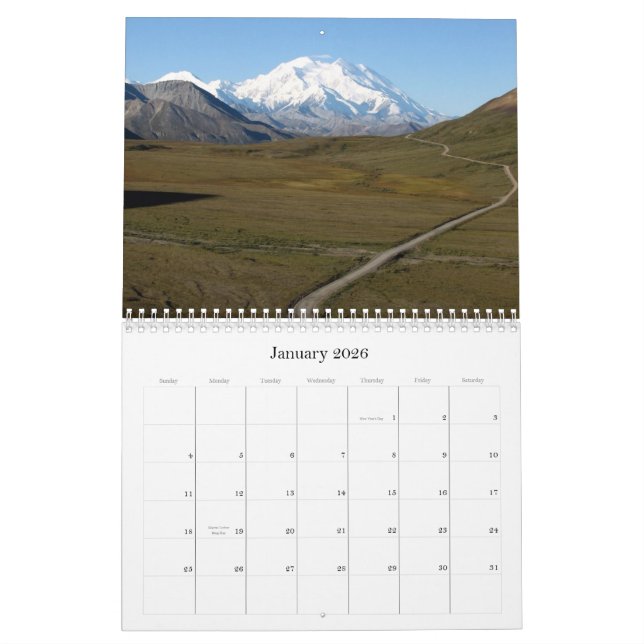 Alaskas Denali Nationalpark-Kalender Kalender (Jan 2026)