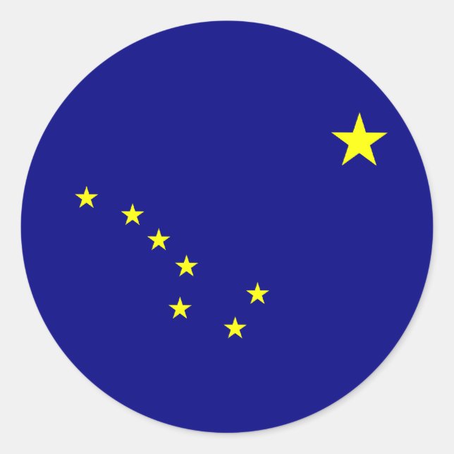Alaskas Flagge Runder Aufkleber (Vorderseite)