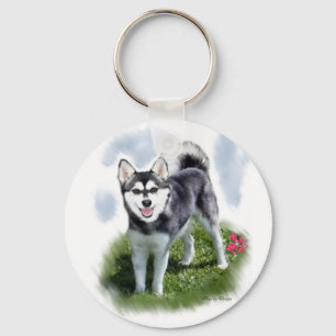 Alaskische Klee Kai Kunst Schlüsselanhänger