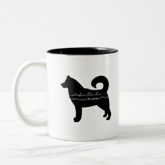 Alaskische Klee Kai Mama-Silhouette Zweifarbige Tasse