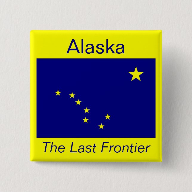 Alaskischer Flaggen-Knopf Button (Vorderseite)