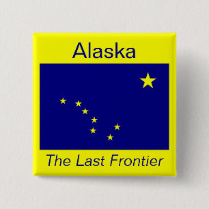 Alaskischer Flaggen-Knopf Button