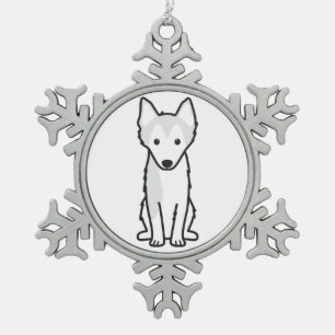 Alaskischer Klee Kai HundeCartoon Schneeflocken Zinn-Ornament