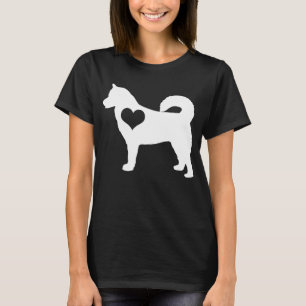 Alaskischer Malamute-Herz-Dunkelheits-T - Shirt