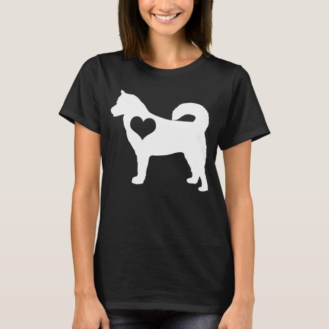 Alaskischer Malamute-Herz-Dunkelheits-T - Shirt (Vorderseite)