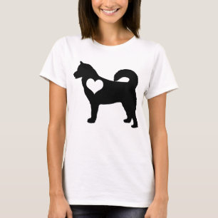 Alaskischer Malamute-Herz-T - Shirt