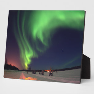 Alaskisches Nordlicht-Nachtfoto Fotoplatte