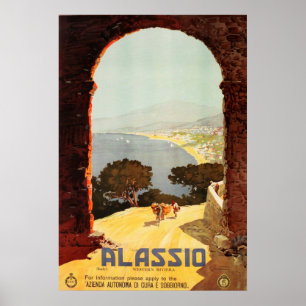 Alassio, Western Riviera italy Vintage Poster