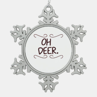 Alastor Oh Deer Creative Art Design Schneeflocken Zinn-Ornament