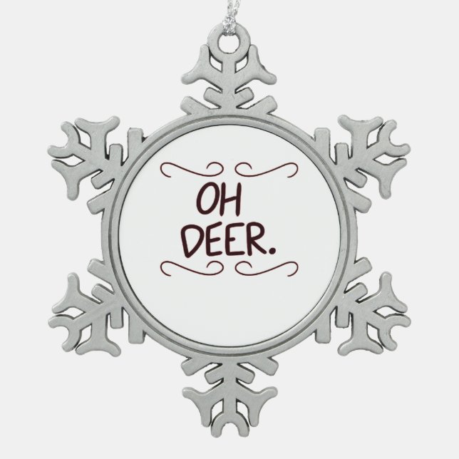 Alastor Oh Deer Creative Art Design  Schneeflocken Zinn-Ornament (Vorderseite)