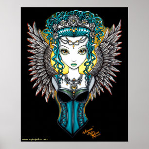 "Alaura" Gothic Guardian Angel Posters Poster
