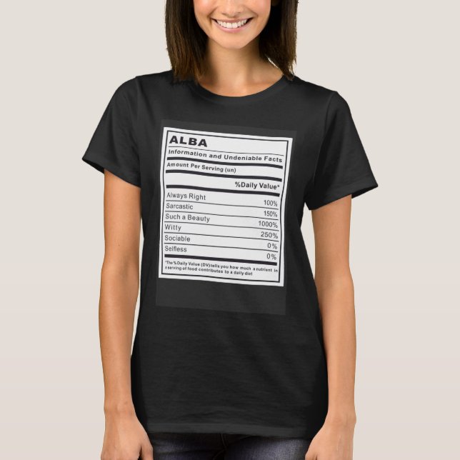 Alba Information and Undeniable Facts T-Shirt (Vorderseite)
