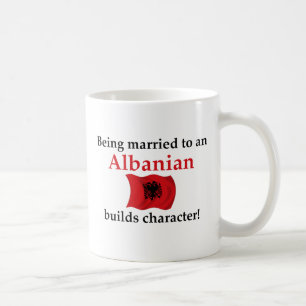Albaner errichtet Charakter Tasse