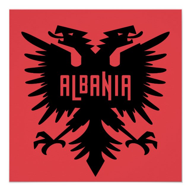 Albania Country Flag and Fan Design Poster (Vorderseite)