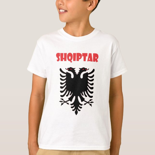 Albania Country Flag and Fan Design T-Shirt (Vorderseite)