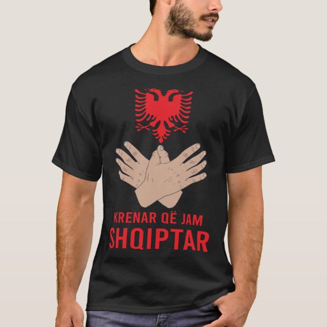 Albania Eagle Flag Kosovo Shqiptar Krenar Qe Jam A T-Shirt (Vorderseite)