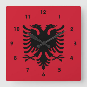 albania quadratische wanduhr