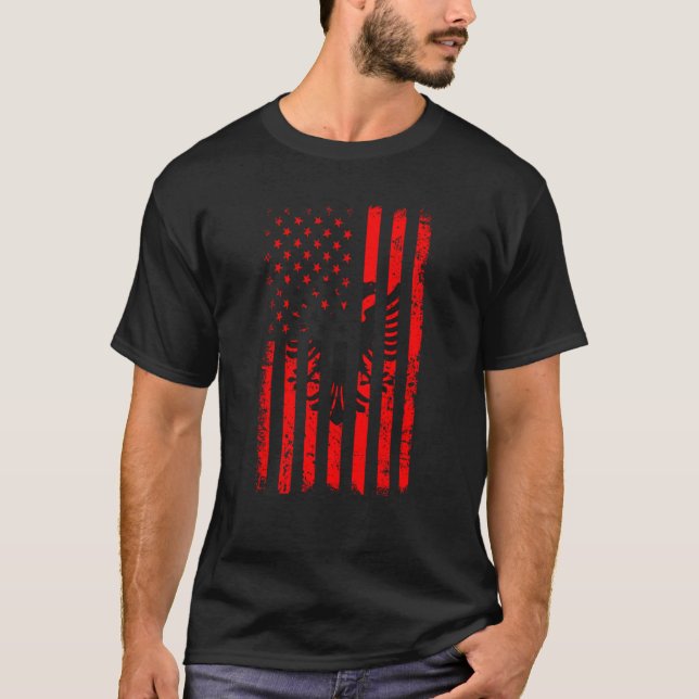 Albanian American Flag Albania America Pride Herit T-Shirt (Vorderseite)