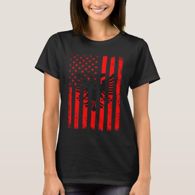 Albanian American Flag Albania America Pride Herit T-Shirt (Vorderseite)