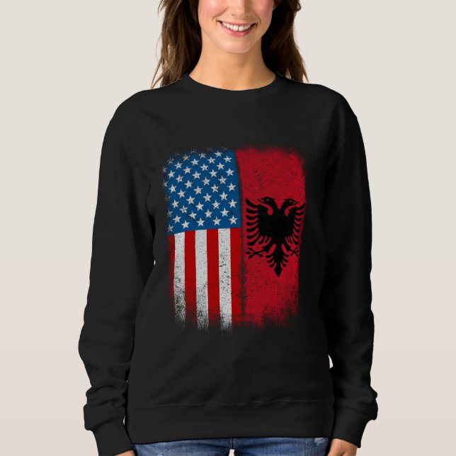 Albanian American Flag Albania Flamuri Shqiptar Sh Sweatshirt (Vorderseite)