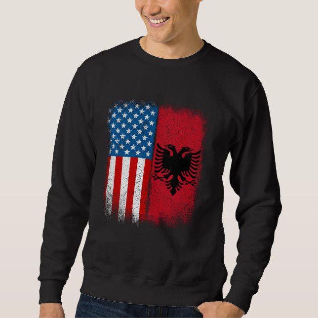 Albanian American Flag Albania Flamuri Shqiptar Sh Sweatshirt (Vorderseite)
