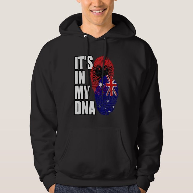 Albanian And Australian Mix DNA Flag Heritage Hoodie (Vorderseite)