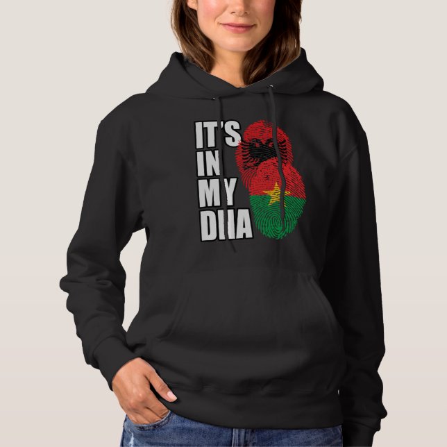 Albanian And Burkinabé Mix DNA Flag Heritage Hoodie (Vorderseite)
