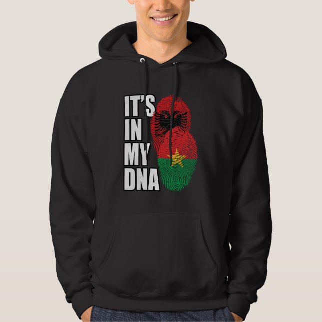 Albanian And Burkinabé Mix DNA Flag Heritage Hoodie (Vorderseite)