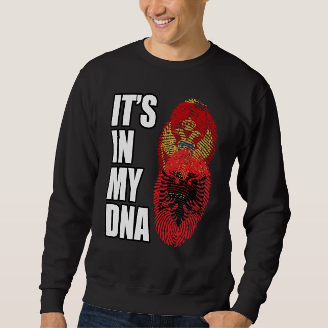Albanian And Montenegrin Mix DNA Heritage Flag Sweatshirt (Vorderseite)